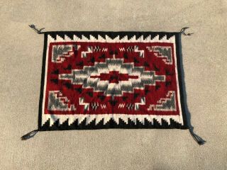 Small Navajo Ganado Rug Weaving 39.  5 X 28.  5 Inches Fine Weave Spirit Line