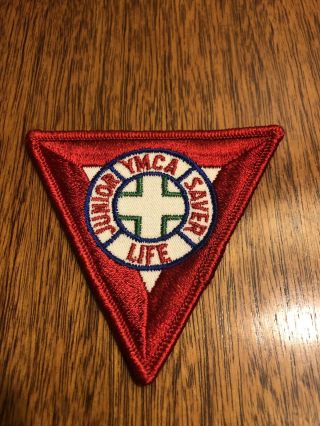 Vintage Ymca Junior Life Saver Embroidered Triangular Patch
