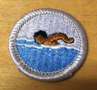 Boy Scout Swimming Merit Badge (scout Stuff Backing) Type J