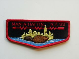 Oa Order Of The Arrow Man - A - Hattin Lodge 82 Flap,  Greater York,  Manhattan Ny