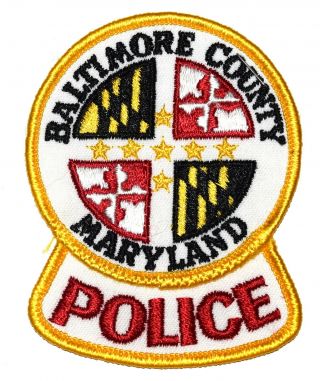 Baltimore County Maryland Md Sheriff Police Patch Sewn Tab Vintage Old 4”