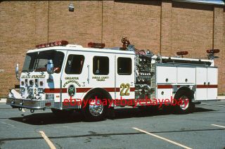 Fire Apparatus Slide,  Engine 22,  Greater Springfield / Va,  1989 E - One