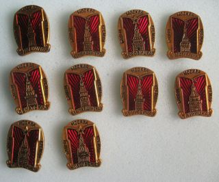 Set Of 10 Pin Badge Ussr Soviet Russia Ancient Moscow Kremlin