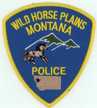 Wild Horse Plains Montana Mt Police Colorful Patch Sheriff