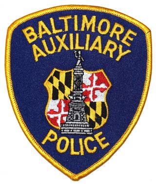 Baltimore – Auxiliary – Maryland Md Sheriff Police Patch Statue Coat Arms