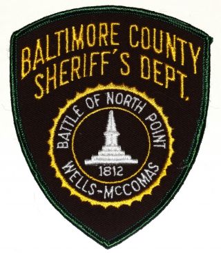Baltimore County Maryland Md Sheriff Police Patch Battle North Point Vintage Old