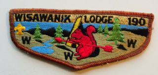 Oa Order Of The Arrow Wisawanik Lodge 190 Flap,  Arbuckle Area Council,  Oklahoma