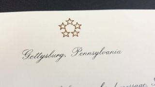 Signed Autopen Dwight D.  Ike Eisenhower Thank You Card.  Gettysburg Pennsylvania 3