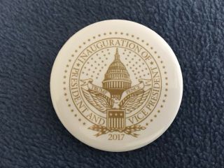 Donald Trump & Mike Pence (official) Inauguration Day (white) Pin Back Button