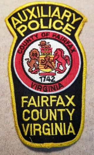 Va Fairfax County Virginia Auxiliary Police Patch