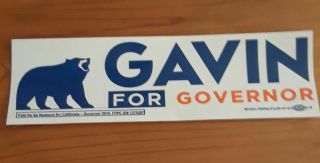 Gavin Newsom For Governor 2018 Official Campaign Bumper Sticker