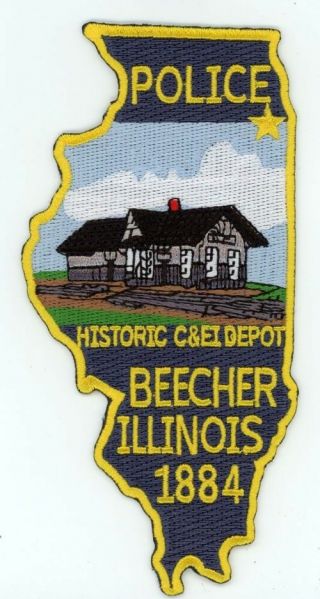 Beecher Police Illinois Il State Shaped Patch Sheriff