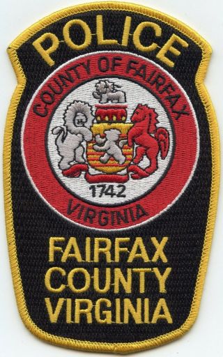 Fairfax County Virginia Va Gold Border Police Patch