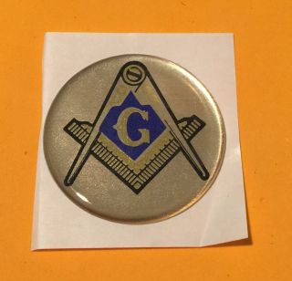Mason Masonic Lodge Temple Gold Blue 2 Inch Epoxy Dome Car Decal Sticker Emblem