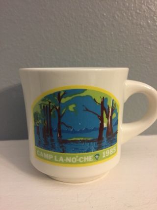 Boy Scout Ceramic Coffee Mug Camp La - No - Che Central Florida 1985