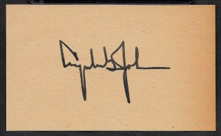 Lyndon B.  Johnson Lbj Autograph Reprint On 1960s 3x5 Card