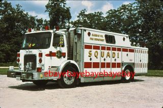Fire Apparatus Slide,  Squad 1,  Elkridge / Md,  1984 White / Ranger
