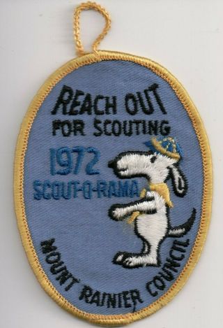 C Bsa Patch,  1972 Scout O Rama,  Mount Rainier Council Washington,  Snoopy