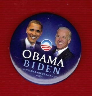 Barack Obama Joe Biden 2008 Presidential Campaign Jugate Pin Button