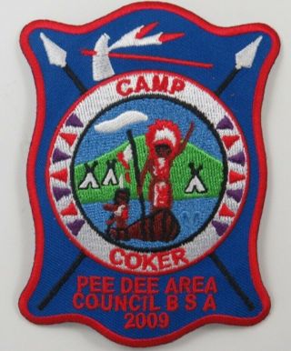2009 Pee Dee Area Council Bsa Camp Coker Patch Red Border [c - 1655]
