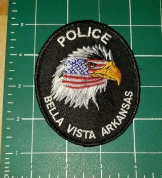 Bella Vista Arkansas Police Shoulder Patch - Bald Eagle Head & Flag Design