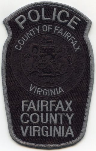 Fairfax County Virginia Va Tactical Subdued Police Patch