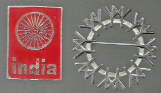 Expo 67 Montreal Pins: India Pavilion; Hostess Logo Pin