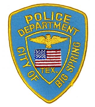 Big Spring Texas Tx Police Sheriff Patch Eagle Us Flag