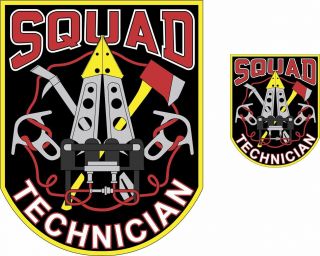 Rescue Squad Technician Window Decals,  Set Of 2 Decals