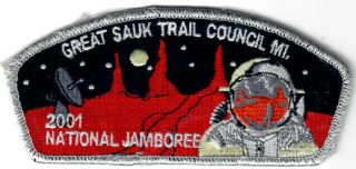 2001 Bsa Scout National Jamboree Patch Jsp Great Sauk Trail Merged Space Smy