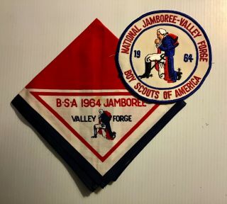Boy Scouts Of America 1964 Valley Forge National Jamboree Neckerchief And Patch