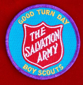 Rare Boy Scout & Salvation Army Good Turn Day Patch (bsa Post)