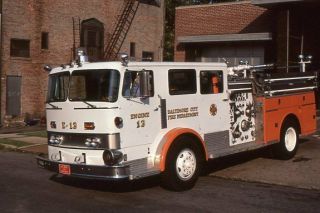Baltimore Md Engine 13 1972 American Lafrance Pumper - Fire Apparatus Slide