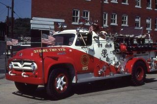 Stowe Pa 1956 Ford American Pumper - Fire Apparatus Slide