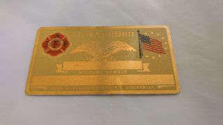 Iaf Afl - Cio Us Social Security Metal Card Tag Nos Vtg Perma Products​