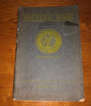 1927 Jeannette,  Pa American Legion Post 334 Armistice Day Souvenir Book
