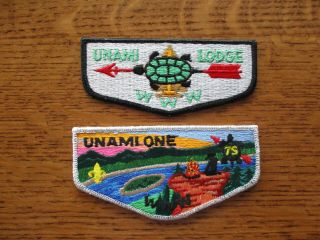 Boy Scout Oa Unami Lodge 1 S1 Flap & S13 Oa 75th Flap Philadelphia Council,  Pa