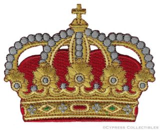 King Queen Crown Iron - On Patch Embroidered Royal Family Emperor Applique