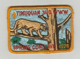 Timuquan Oa Lodge 340 1978 Spring Conclave Patch Florida Boy Scout Bsa