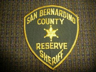 Old Style San Bernardino County California Reserve Sheriff Dept.  Patch Ca