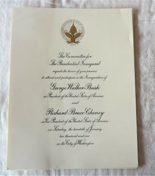 2001 George W.  Bush Inauguration Commemorative Invitation
