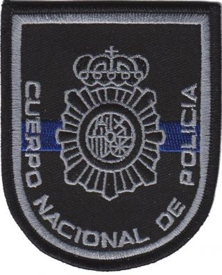 Spain,  Cuerpo Nacional De Policia Police Patch (thin Blue Line)