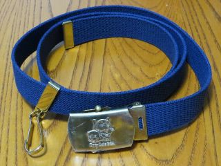 Bsa Tiger Cubs Boy Scouts Blue Belt With Solid Brass Metal Buckle - Large -