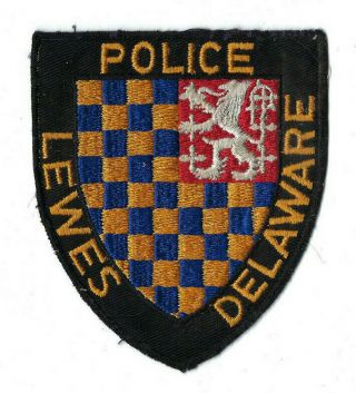 Lewes (sussex County) De Delaware Police Patch - Cheesecloth Back