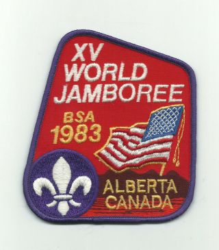 V Scout Bsa 1983 Xv World Jamboree Usa Contingent Jacket Patch Canada Insignia