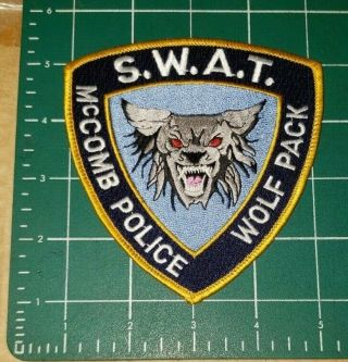 Rare Mccomb Ms Mississippi Police Swat Wolf Pack Shoulder Patch