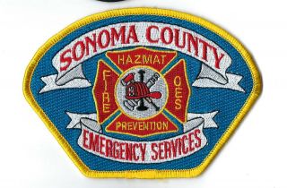Sonoma County Ca California Emergency Services Fire Hazmat,  Etc.  Patch -