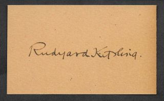 Rudyard Kipling Autograph Reprint On Period 1910s 3x5 Card