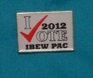 I Vote Ibew Pac 2012 Lapel Pin (international Brotherhood Of Electrical Workers)