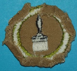 PAINTING TYPE D MERIT BADGE - FINE TWILL SAND - BOY SCOUTS 10127 2